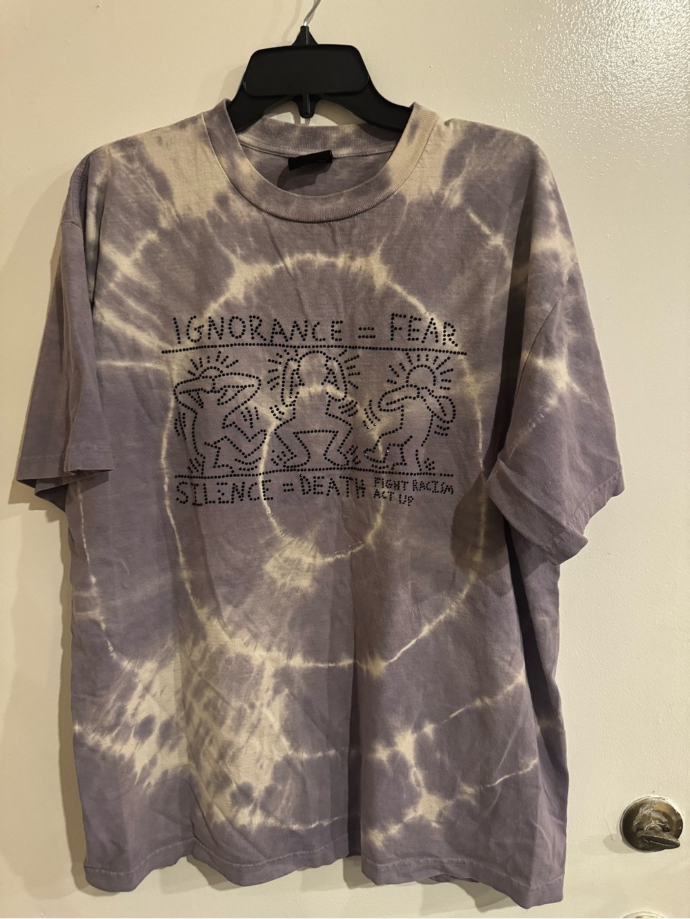 Keith Haring Purple Tie-Dye Short Sleeve Graphic Tee